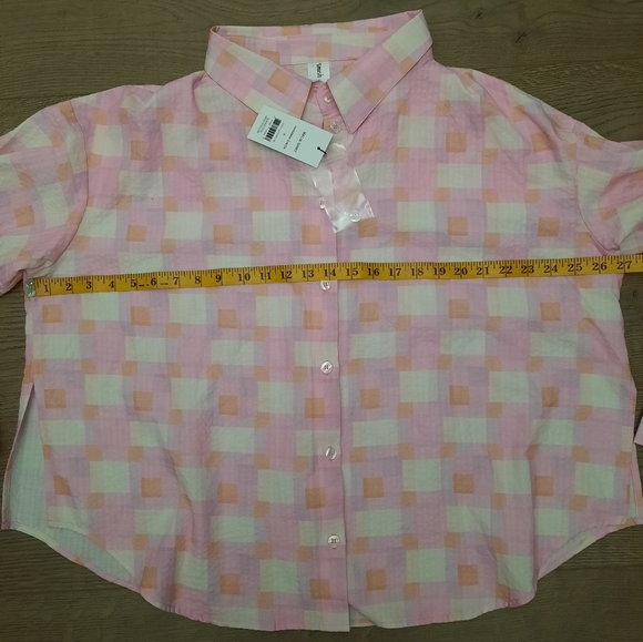 NWT Smash + Tess Malia Hawaiian Check Long Sleeve Button  Front Shirt - Picture 10 of 11